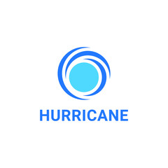 Fototapeta premium Simple abstract circular hurricane design with spiral in blue color