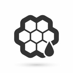 Fototapeta premium Grey Honeycomb icon isolated on white background. Honey cells symbol. Sweet natural food. Vector