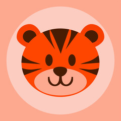 Cartoon tiger vector image. Jungle animals