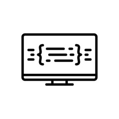 Black line icon for compiled