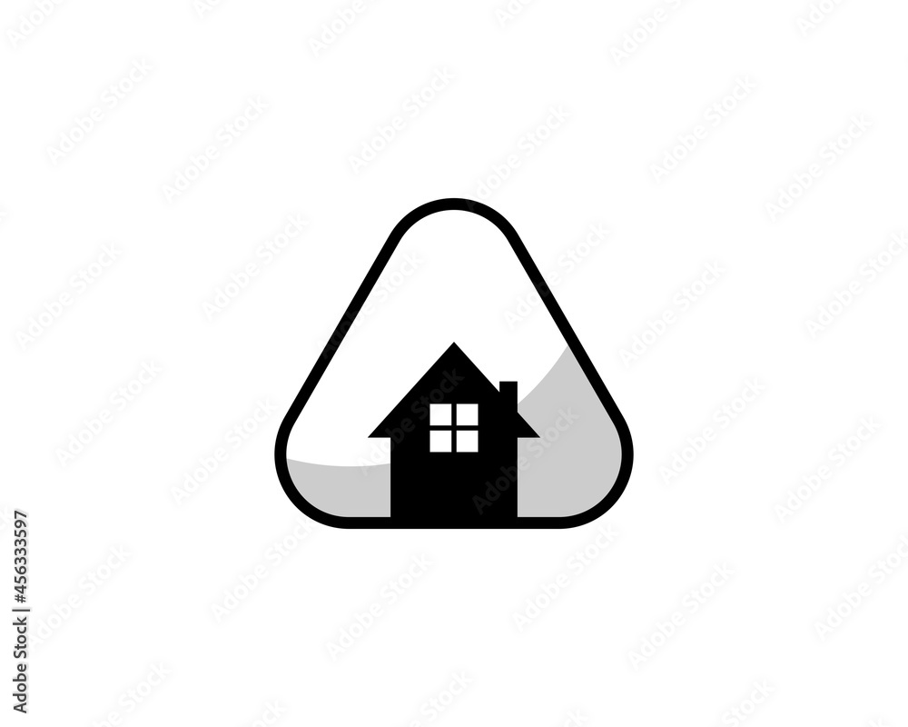 Poster onigiri with house in the middle