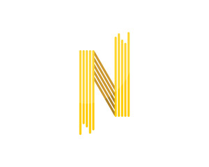 N Letter from noodle arrangement