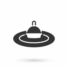 Grey Fishing float in water icon isolated on white background. Fishing tackle. Vector