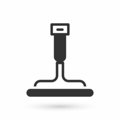 Grey Cleaning service with of rubber cleaner for windows icon isolated on white background. Squeegee, scraper, wiper. Vector