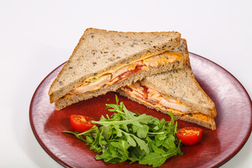 Sandwich with chicken breast and cheese