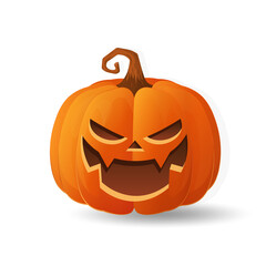 Halloween scary orange pumpkin Holiday cartoon concept