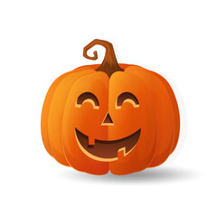 Halloween scary orange pumpkin Holiday cartoon concept