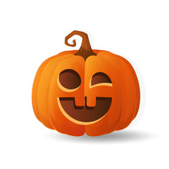 Halloween scary orange pumpkin Holiday cartoon concept
