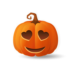Halloween scary orange pumpkin Holiday cartoon concept