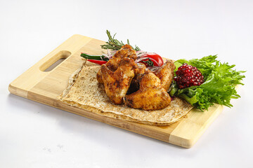 Grilled chicken wings barbecue shashlik