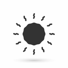 Grey Sun icon isolated on white background. Vector