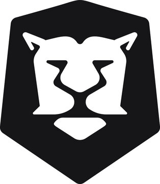lion icon square logo design