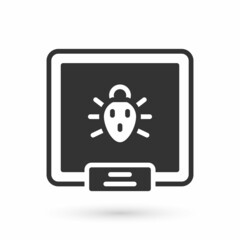 Grey Colorado beetle icon isolated on white background. Vector