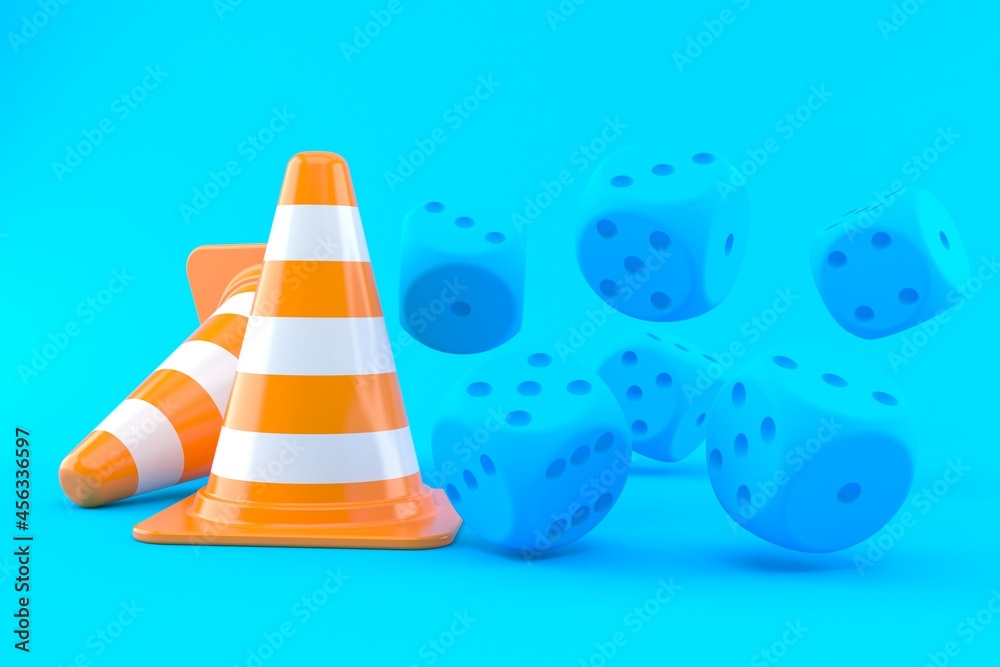 Sticker Gambling background with traffic cone