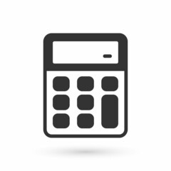 Grey Calculator icon isolated on white background. Accounting symbol. Business calculations mathematics education and finance. Vector