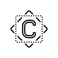 Black line icon for copyrights