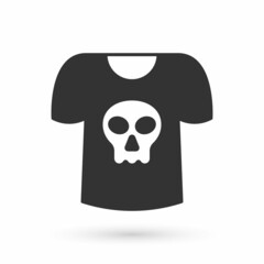 Grey Shirt with skull icon isolated on white background. Happy Halloween party. Vector