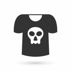 Grey Shirt with skull icon isolated on white background. Happy Halloween party. Vector