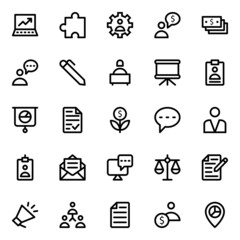 Outline icons for business.