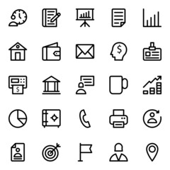 Outline icons for business.