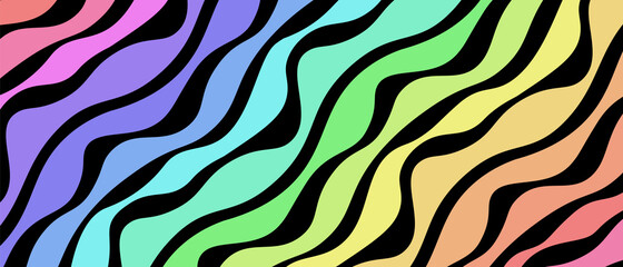 Waves rainbow color abstract background graphic design