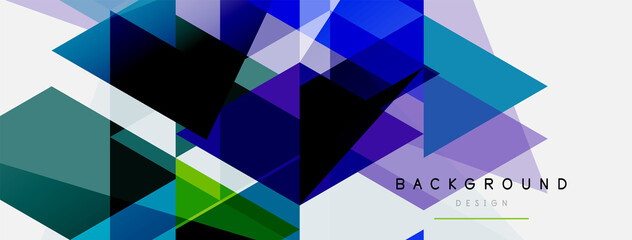 Fototapeta premium Color triangles composition, geometric abstract background. Techno or business concept, pattern for wallpaper, banner, background, landing page