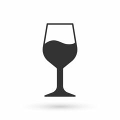 Grey Wine glass icon isolated on white background. Wineglass sign. Vector