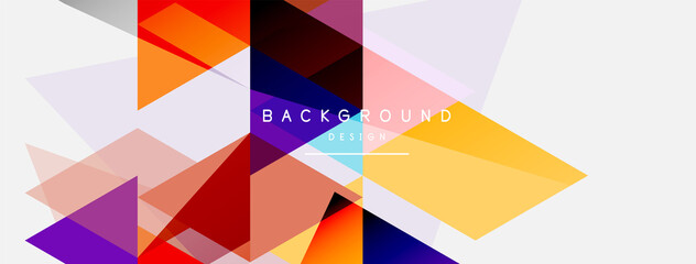 Fototapeta premium Color triangles composition, geometric abstract background. Techno or business concept, pattern for wallpaper, banner, background, landing page