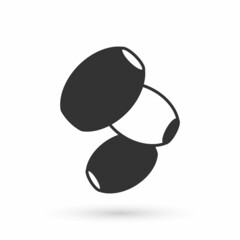 Grey Olives icon isolated on white background. Vector