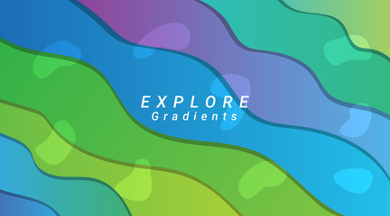 Fototapeta premium Abstract Paper Cut Background with Colorful GradientPrint