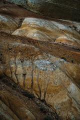 The unique landscape of the Martian Mountains in summer in Altai