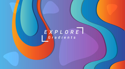 Abstract Paper Cut Background with Colorful GradientPrint