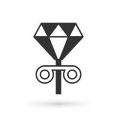 Grey Stud earrings icon isolated on white background. Jewelry accessories. Vector