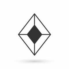 Grey Gem stone icon isolated on white background. Jewelry symbol. Diamond. Vector