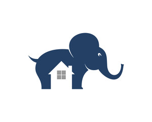 Walking elephant with house in the middle