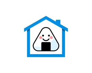 Simple house with japanese rice ball inside