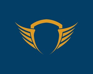 Obraz premium Abstract protection shield with spread wings