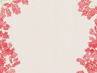 エレガントな和風背景　赤い実とオフホワイト