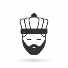Grey King with crown icon isolated on white background. Vector