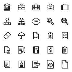 Outline icons for business, office & internet.