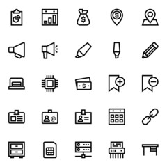 Outline icons for business, office & internet.