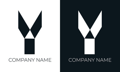 Initial letter y logo vector design template. Creative modern trendy y typography and black colors.