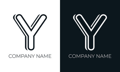 Initial letter y logo vector design template. Creative modern trendy y typography and black colors. - obrazy, fototapety, plakaty