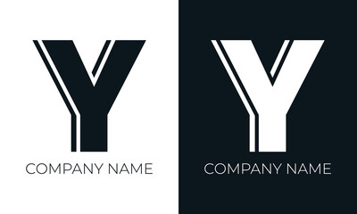 Initial letter y logo vector design template. Creative modern trendy y typography and black colors. - obrazy, fototapety, plakaty