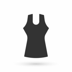 Grey Woman dress icon isolated on white background. Clothes sign. Vector