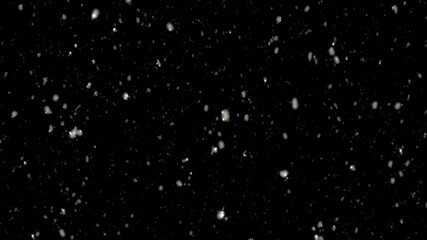 snow falling stock image  black background