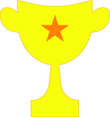 simple gold trophy cup icon ,gold trophy vector isolated on white