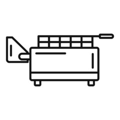 Kitchen deep fryer icon outline vector. Fry basket