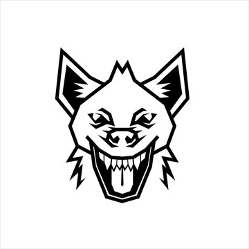 Isolated laughing Hyena logo icon vector 
