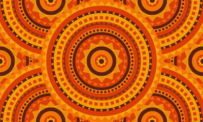 Repeat ethnic Easter circle pattern, seamless pattern